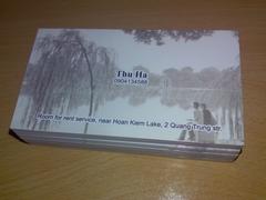 Name card with picture of Hoan Kiem Lake