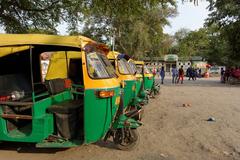 Auto Rickshaws outside Purana Qila in Delhi