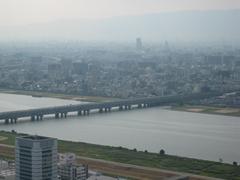 Yodo River seen from Umeda Sky Building in August 2007