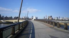 Sakurabashi Bridge in Tokyo with a scenic view of the Sumida River and surrounding cityscape