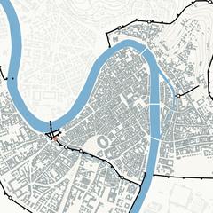 Planimetria della città di Verona con le mura e le porte urbiche