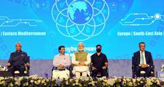 Narendra Modi and Tedros Adhanom Ghebreyesus at GCTM foundation stone laying ceremony