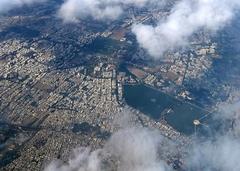 Arial view of Lakhota Lake and Fort museum in Jamnagar, Gujarat