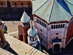 View from the Torrazzo to the Baptistry in Cremona