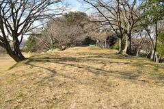 Tsudo Shiroyama Kofun, view from the front square to the rear circular mound