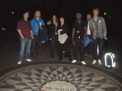 Cabaret Large A-Cup members at John Lennon memorial in Strawberry Fields, Central Park