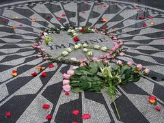 Strawberry Fields in Central Park on Christmas Day