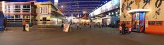 Luna Park Sydney entrance at night with lights on