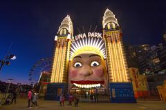 Luna Park Sydney entrance with iconic smiling face