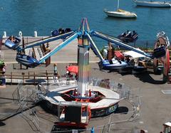 Hurricane amusement ride in operation at Luna Park Sydney