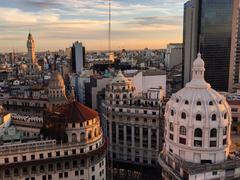 Sunset over domes at Galeria Guemes