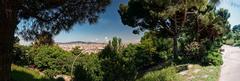 Panorama view over Barcelona from Montjuïc's Jardins de Joan Brossa