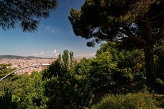 Panoramic view of Barcelona from Jardins de Joan Brossa on Montjuïc