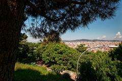 panoramic view of Barcelona from Jardins de Joan Brossa on Montjuïc