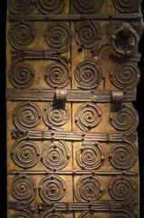 Medieval door with ironwork from 12th or 13th century