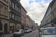 Street view of Józefa and Bożego Ciała in Kraków's Old Town 2018