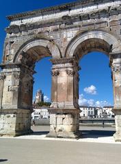 Arc de Germanicus in Saintes with Cathédrale Saint Pierre in the distance