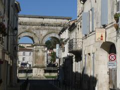 Ancient Roman street in alignment with the Arch of Germanicus and the Agrippa road in Saintes, France