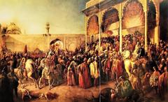 The Court of Lahore painting by August Schoefft