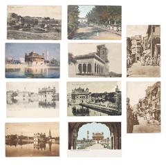 A collection of vintage postcards from Amritsar and Lahore