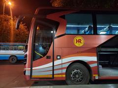 Haryana Roadways Volvo Saarthi bus at ISBT 17 Chandigarh at night