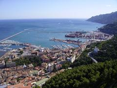 views of Salerno's ports from Arechi Castle