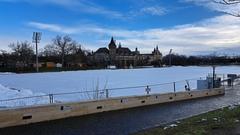 Panoramic view from Millennium Monument in Budapest towards City Park Ice Rink