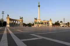 Heroes' Square in Budapest with iconic statues and monuments