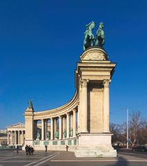 Millennium Monument at Heroes' Square in Budapest, Hungary