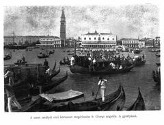 Hungarian pilgrims in Venice with relics of Saint Gerardo Sagredo in 1900