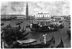 Hungarian pilgrims in procession with relics of Saint Gerardo Sagredo in Venice, 1900