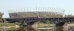 Warschau Średnicowy Bridge with National Stadium in the background