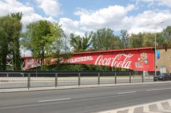 Bridge in Warsaw with Coca-Cola advertising