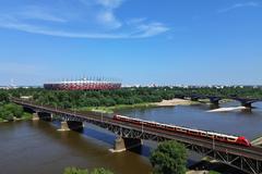 Most Średnicowy in Warsaw aerial view