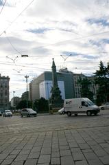 Piazza Cinque Giornate in Milan at sunset