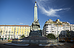 Piazza Cinque Giornate monument in Italy