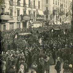 Milano inauguration of the monument of the Cinque Giornate, transport of the fallen's bones