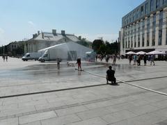 Kraków cityscape in summer with historical buildings and blue sky