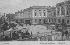 narrow-gauge tram near Krakow Main Station