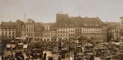 Old photograph of the western frontage of Nowy Targ Square, Wrocław, circa 1900-1905