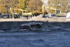 Remains of Neptune Fountain in Wroclaw