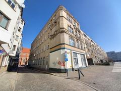 Street in Wrocław with historical buildings and tram tracks