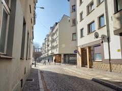 Wrocław Jodłowa Street intersection with Nożownicza Street and Nowy Targ Square