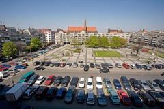 Wrocław city square during a workday