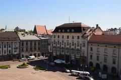 Buildings in Plac Szczepański in Kraków, Poland