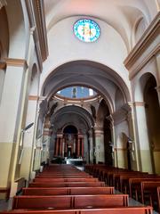 Main nave and altar of Església de Santa Maria de Roses, Catalonia, Spain