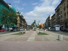 Matejko Square in Kraków, Poland viewed from the south