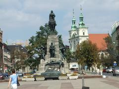 Grunwald Monument and St Florian's Church in Matejko Square