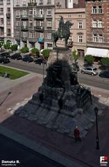 Grunwald Monument in Krakow view from window