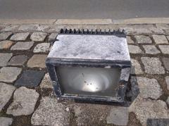 Lamp illuminating the Monument to the Fallen and Murdered in the East in Warsaw